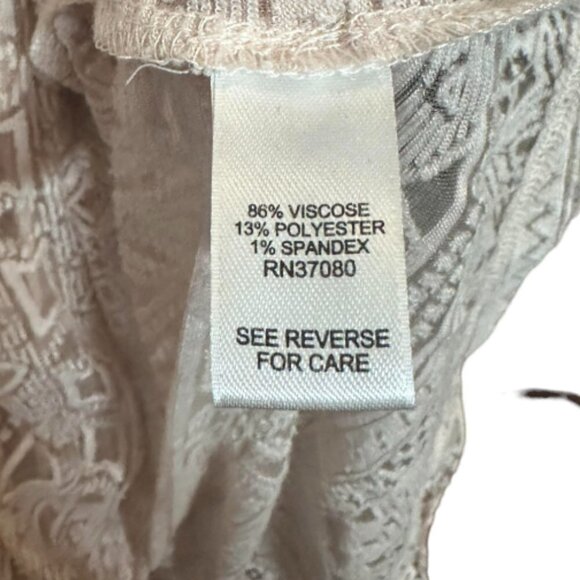 Cato Ultra Sheer Tribal Pattern Soft Pink Tee Size S - Picture 6 of 7